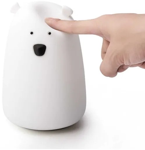 Lampada touch LED RGB per bambini BEAR LED/0,8W/5V bianca + USB