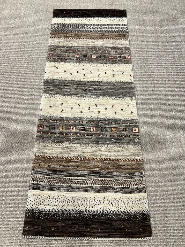 Loribaft Tappeto 70 x 200 Marrone (Iran) Annodato A Mano