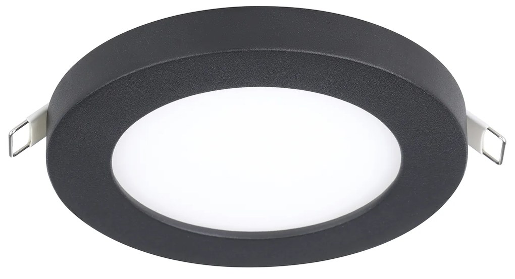 Faretto Ad Incasso Moderno Fueva Flex In Alluminio Nero Led Integrato 5,5W 3000K