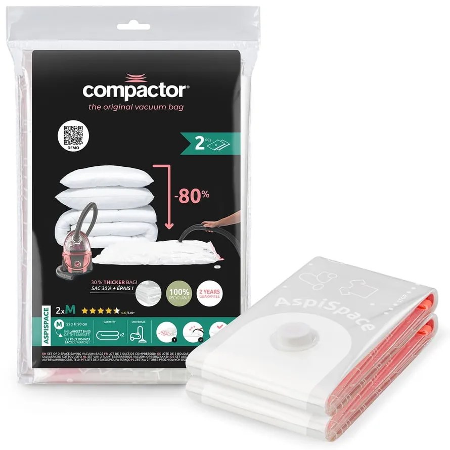 Sacchetti per il vuoto in set da 2 pezzi Premium Valve M - Compactor