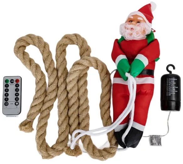 Aigostar - Decorazione natalizia LED per esterni, LED/4xAA, IP44, Babbo Natale con paracadute