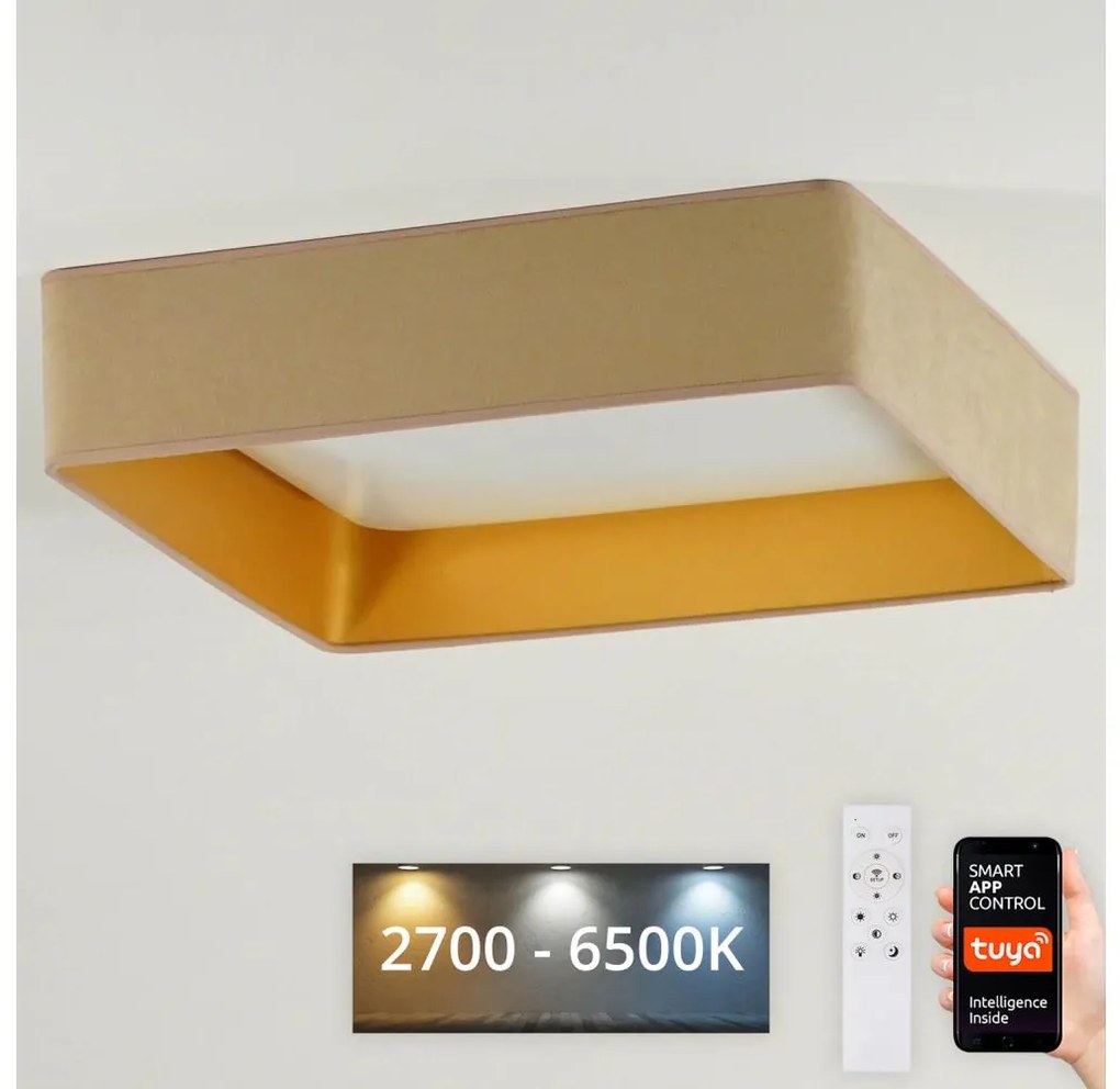 Brilagi-LED Lampada dimmerabile VELVET SQUARE LED/36W/230V Wi-Fi Tuya+telecomando beige