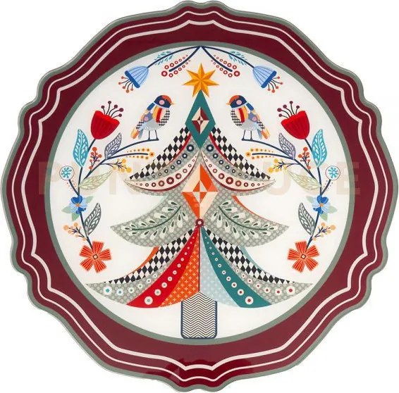Set 2 sottopiatti natalizi in cristallo acrilico decorato disegno a...