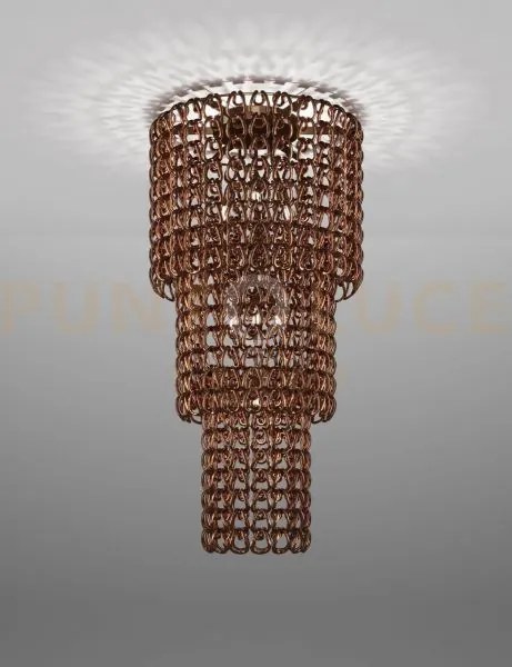 Giogali lampadadario a soffitto ca3 cristallo rame e bronzo opaco 7...