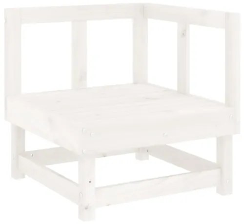 Set Salotto da Giardino 7 pz Bianco in Legno Massello di Pino