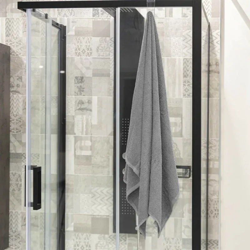 Telo bagno per doccia 90x140 cm grigio in cotone 100%