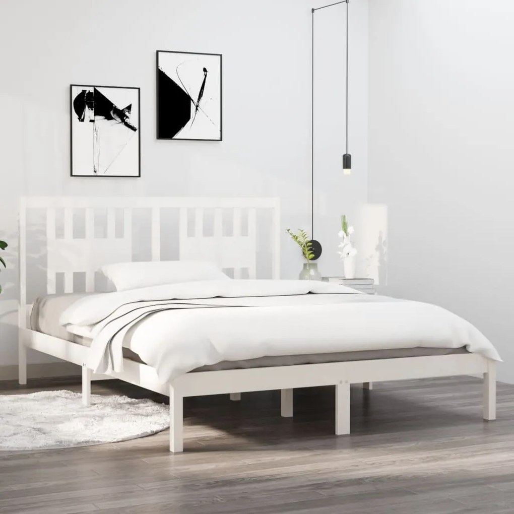 Giroletto Bianco İn Legno Massello Di Pino 140x200 Cm /