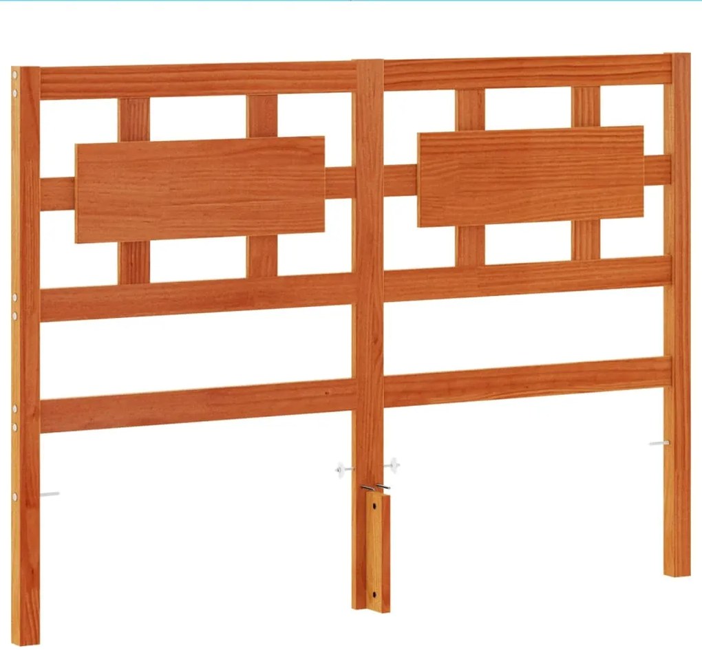 Testiera marrone cera 135 cm in legno massello di pino