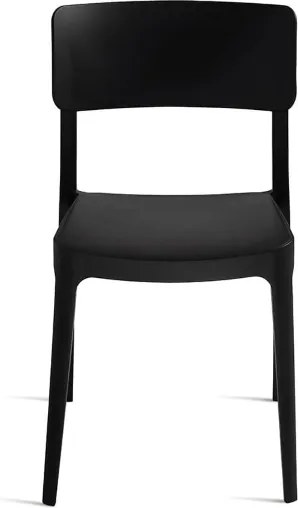 Sedia impilabile da giardino in polipropilene - FRA Nero 2 pezzi