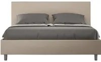 Letto matrimoniale contenitore imbottito 160x200 similpelle tortora Adele