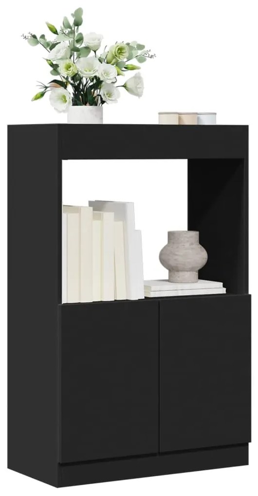 Credenza Nera 63x33x100 Cm İn Legno Multistrato /