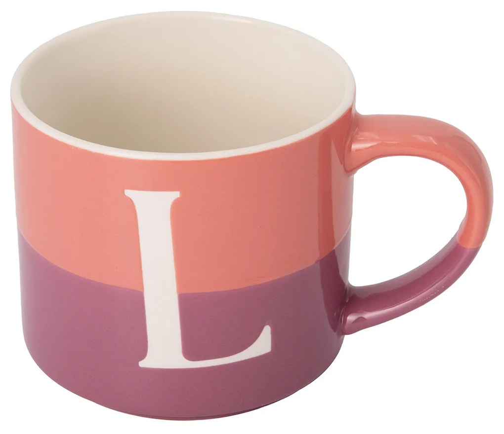 Tazza lettera L rosa 400 ml Blend Collection