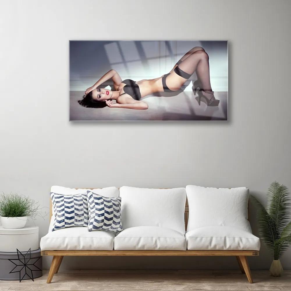 Quadro acrilico Donna erotica sexy 100x50 cm