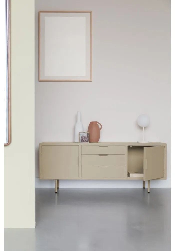 Cassettiera beige 140x55x40 cm Kos – White Label