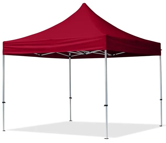 TOOLPORT 3x3m gazebo pieghevole con laterali (finestre panoramiche), ECONOMY alluminio, rosso - (59013)