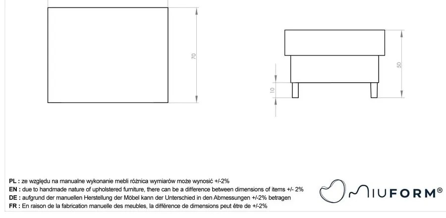Poggiapiedi grigio chiaro Simon - Miuform