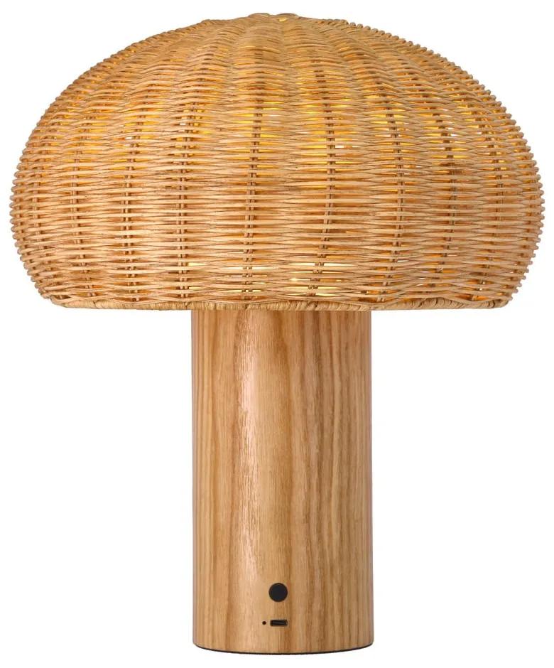 Lampada da tavolo a LED in colore naturale con paralume in rattan (altezza 32 cm) - Villa Collection