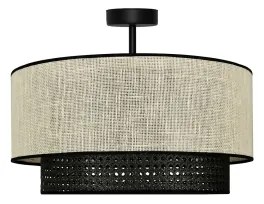Duolla - Lampadario a plafone RATTAN YUTE 1xE27/15W/230V diametro 45 cm color crema/nero