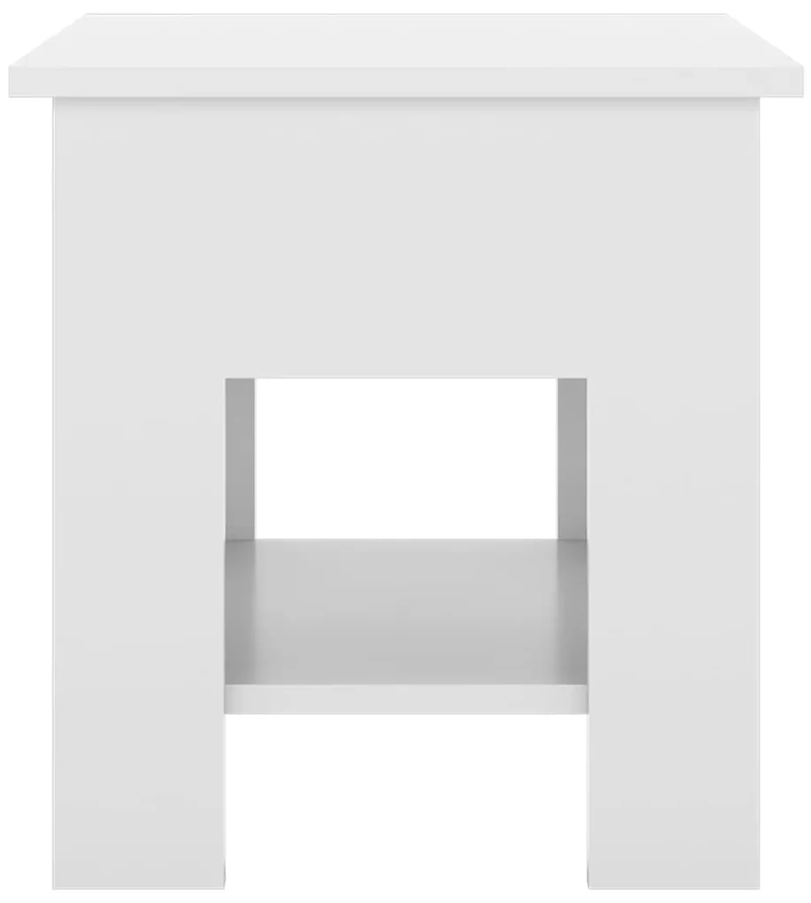 Tavolino da salotto bianco lucido 40x40x42 cm legno multistrato
