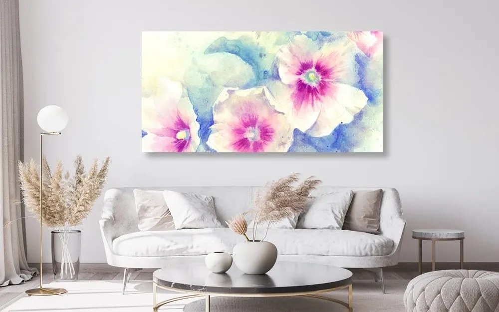 Stampa su tela – Fiori in acquerello rosa