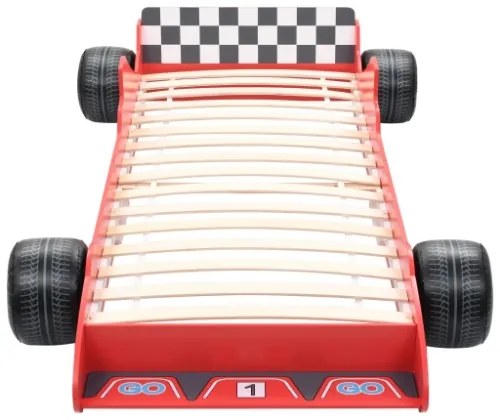 Letto Bimbo ad Auto da Corsa 90x200 cm Rosso