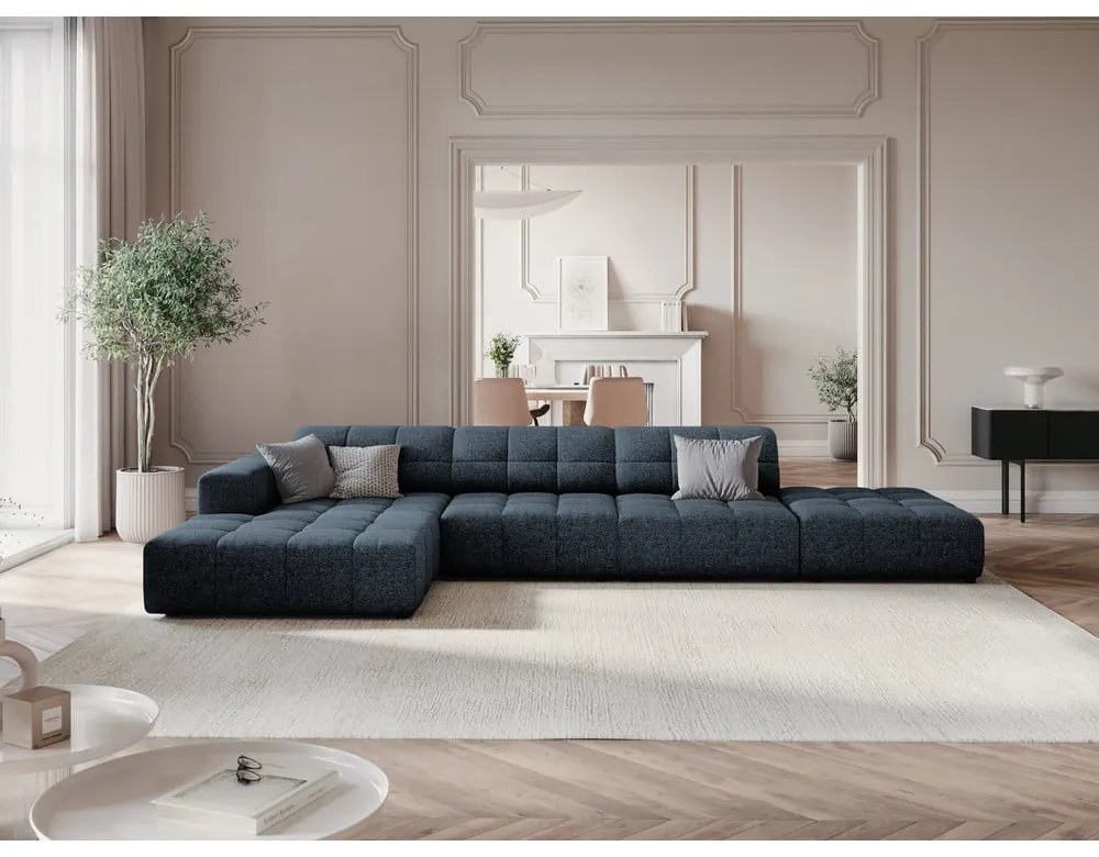 Divano angolare blu (angolo sinistro) Chicago - Cosmopolitan Design