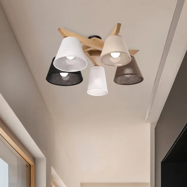 Brilagi - LED  Lampadario a plafone ANTHONY 5xE14/40W/230V quercia