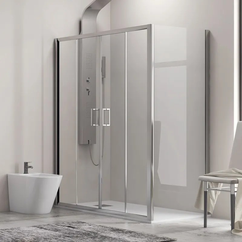 Box doccia 180x80 doppio scorrevole altezza 180cm | KAM-KNF6000S - KAMALU