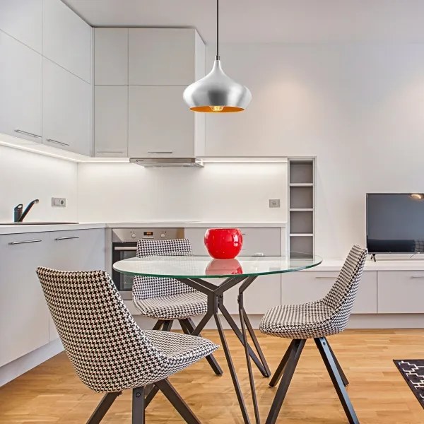 Lampadario a sospensione DODO con cavo, 1xE27/40W/230V, cromo opaco