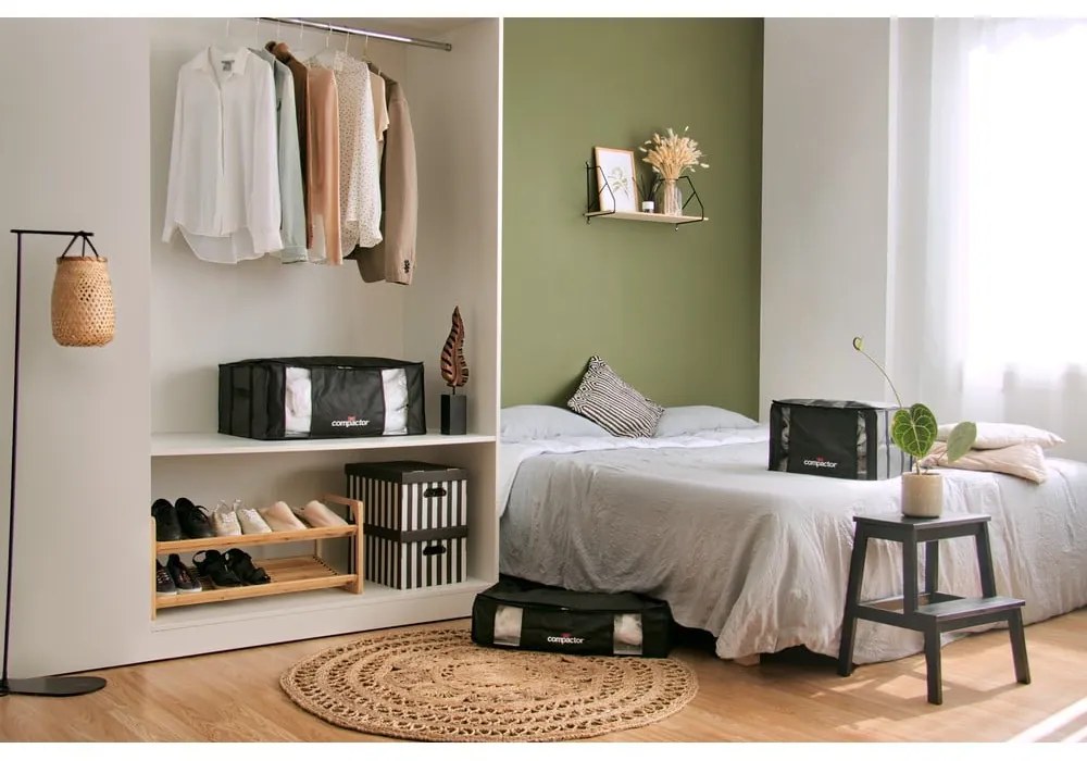 Contenitore nero sotto il letto XXL Black Edition 3D, 145 l - Compactor