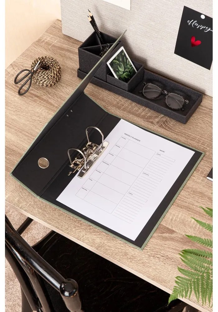 Organizer verde in cartone per documenti Archie Canvas Paper Laminate – Bigso