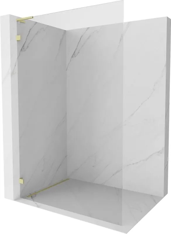 Mexen Lunar L parete doccia Walk-in sinistra 100 x 200 cm, trasparente 8 mm, oro spazzolato - 830L-100-000-55-00-L