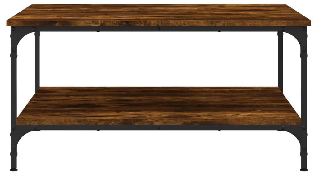 Tavolino da salotto rovere fumo 80x80x40cm in legno multistrato