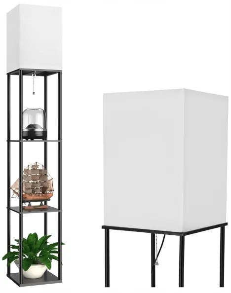 Lampada da terra con mensole 1xE27/40W/230V nero/bianco