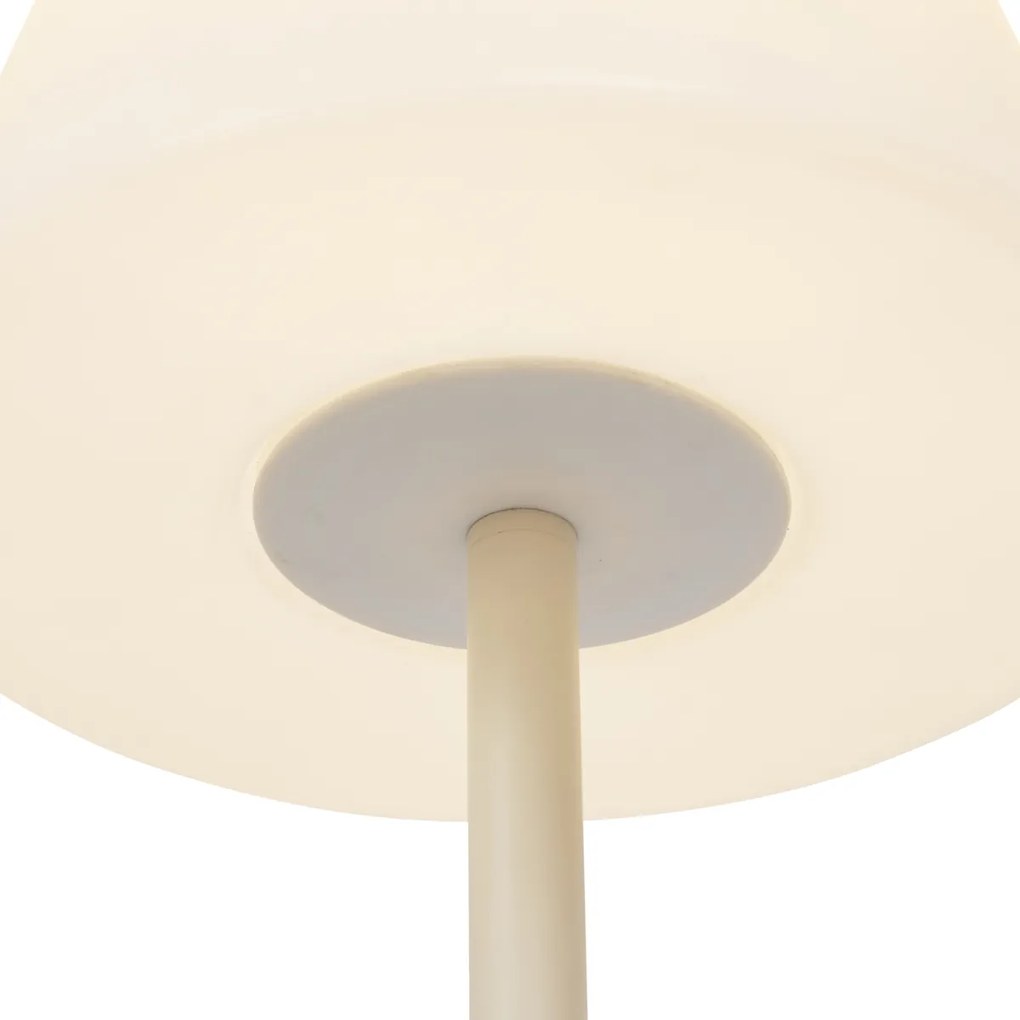 Lampada da terra per esterni beige con paralume bianco IP65 - Virginia