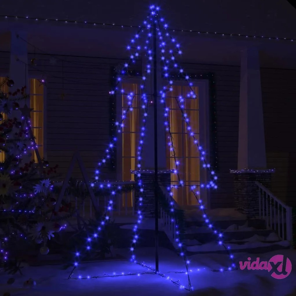 vidaXL Albero di Natale a Cono 240 LED per Interni Esterni 118x180 cm