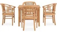 Set da Pranzo da Giardino 5 pz in Legno Massello di Teak 3060003