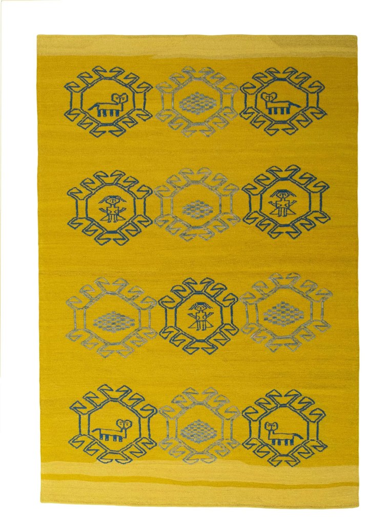 Kilim Tappeto persiano 180x260 Giallo (Iran) Tessuto A Mano