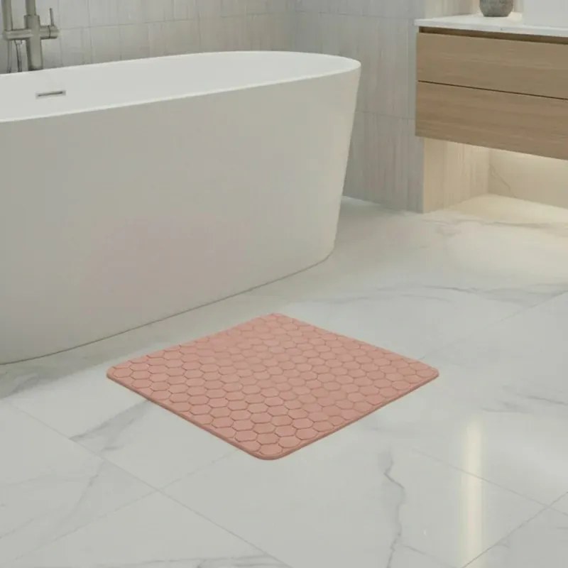 Tappeto bagno antiscivolo rosa 54x54 cm Maya