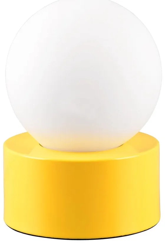 Lampada da tavolo gialla con paralume in vetro (altezza 17 cm) Countess - Trio