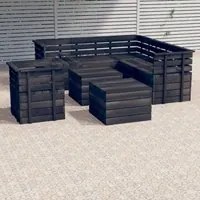 Set Divani da Giardino su Pallet 8 pz Legno Pino Grigio Scuro cod mxl 36261