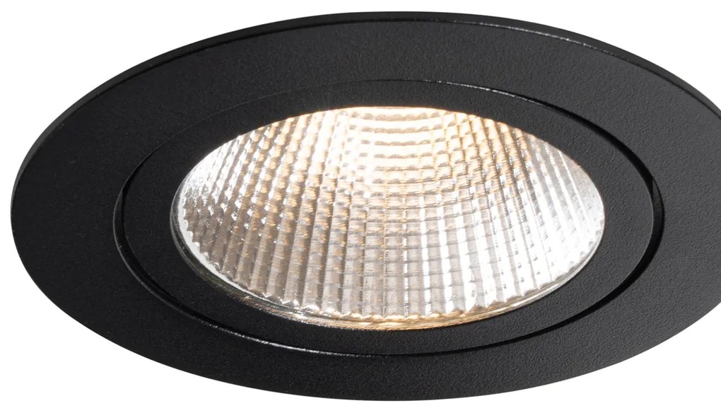 Set di 6 faretti da incasso neri 9,5 cm con LED 1300 lm dimmerabili IP65 - Gaius