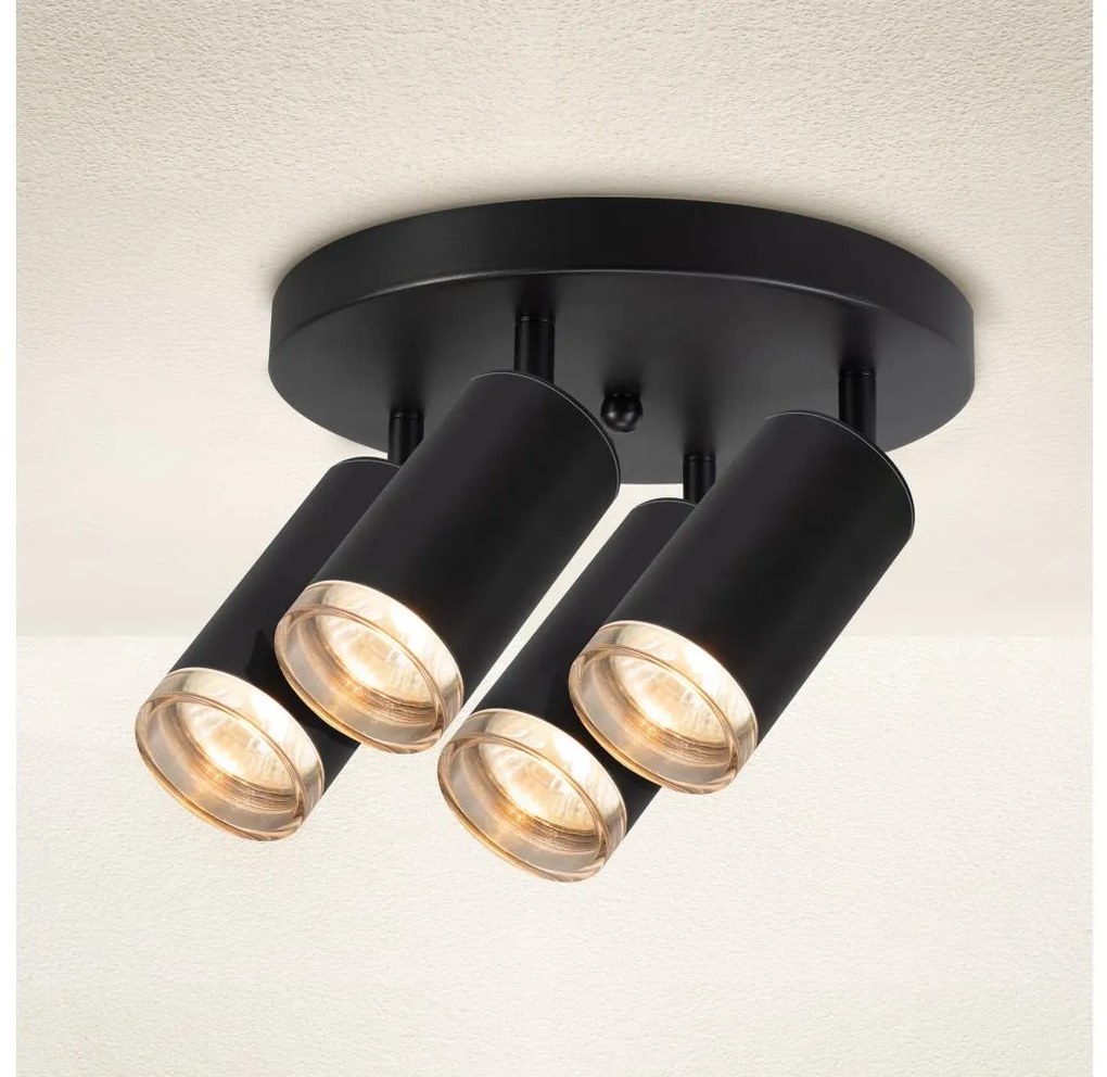 Brilagi - Luce Spot da bagno SELE AQUA 4xGU10/30W/230V IP44 nero