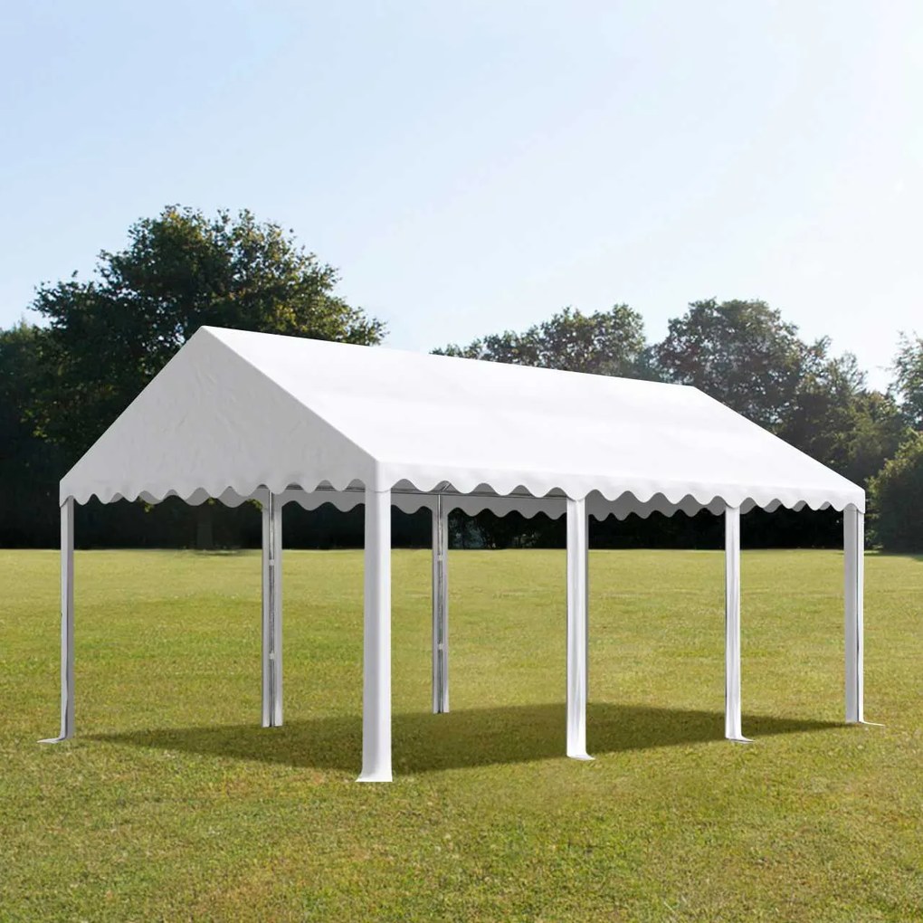 TOOLPORT Tendone per feste 3x6 m, senza teli laterali, telo in PVC, bianco - (1050)
