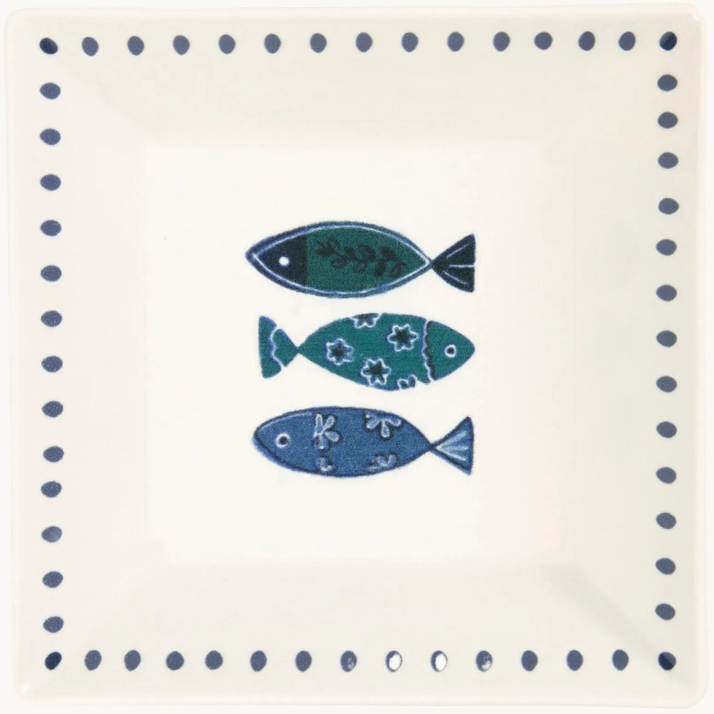 Set di 6 piatti fondi quadrati Ocean