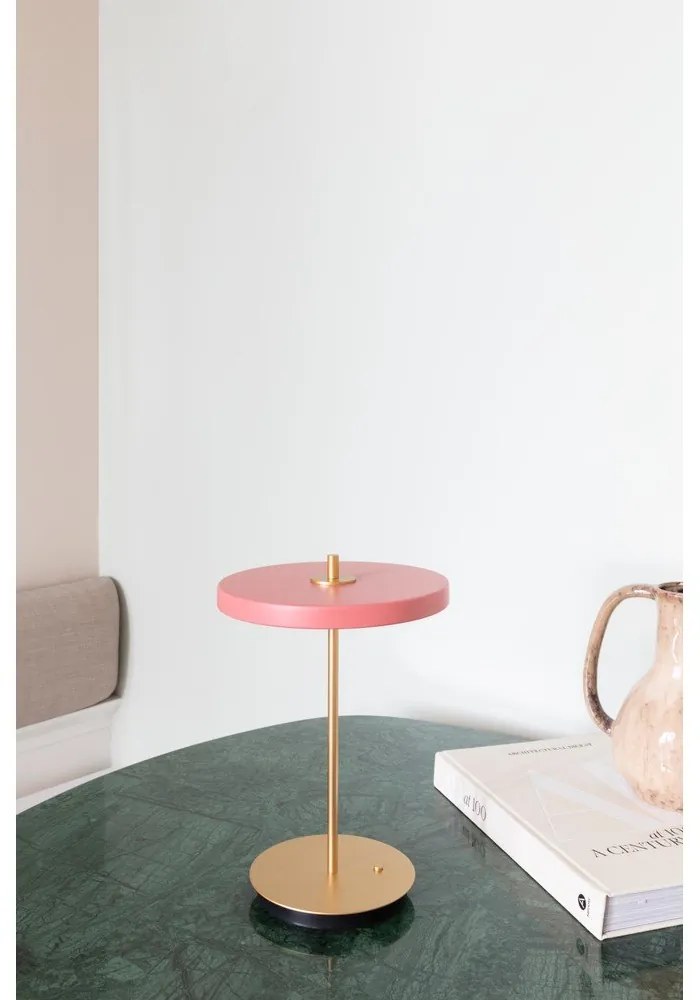 Lampada da tavolo dimmerabile a LED rosa con paralume in metallo (altezza 31 cm) Asteria Move - UMAGE
