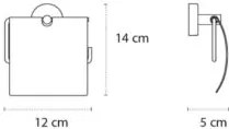 New Line Q3 Portarotolo Coperto Con Coperchio e base tonda In Acciaio Inox Cromo