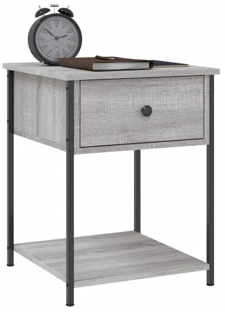 Comodini 2 pz grigio sonoma 44x45x58 cm in legno multistrato