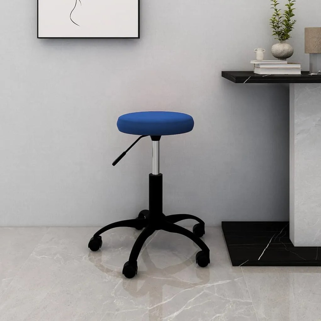 Sedia Girevole Da Ufficio Blu İn Velluto /