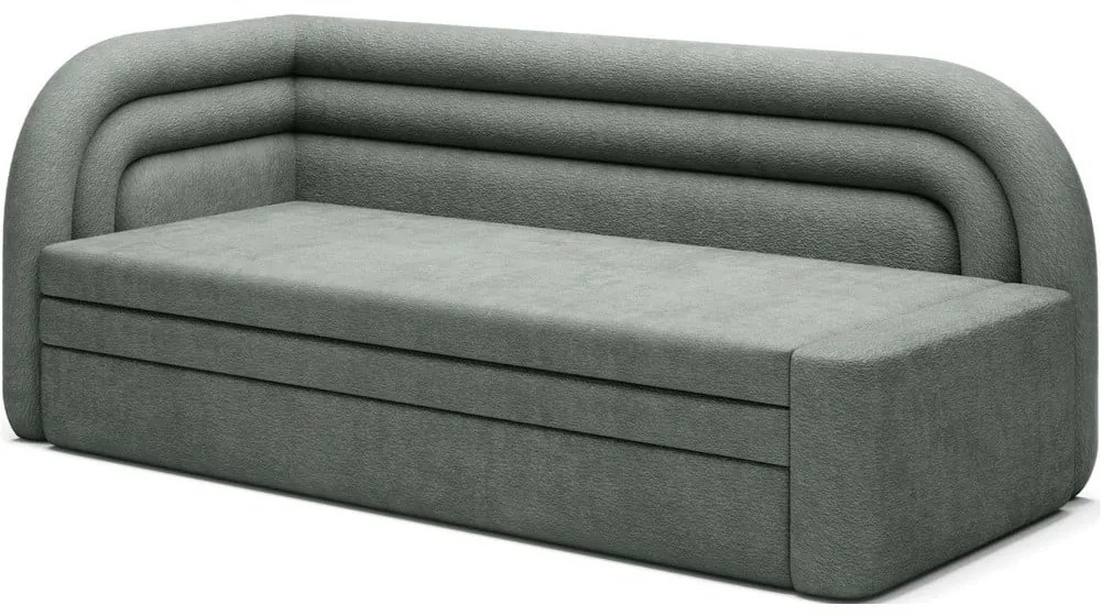 Divano verde allungabile/con contenitore con penisola a sinistra e rivestimento in ciniglia 223 cm Fabillo – ELTAP